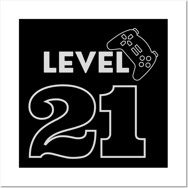 Level 21 Complete, 21 Years, 21 Year Gift Wall Art by Q&C Mercantile